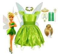 Disney Girls Tinker Bell Costume Halloween Costume for Kids Green Tinkerbell Fancy Dress Fairy Princess Cosplay Carnival Party Dress Suit7