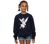 Disney Girls Tinkerbell Christmas Fairy Sweatshirt 3-4 Years Navy Blue