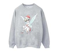Disney Girls Tinkerbell Christmas Fairy Sweatshirt 5-6 Years Sport Grey