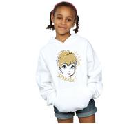 Disney Girl's Tinkerbell Sparkle Hoodie in White | Size: 5-6 Years Disney White 5-6 Years