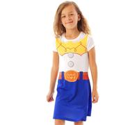 Disney Girl's Toddler Short Sleeve Skater Dress (Girls White) in White | Size: 5-6 Years Disney White 5-6 Years