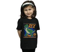 Disney Girl's Toy Story 4 Rex Terrifying Dinosaur Cotton T-Shirt in Black | Size: 12-13 Years Disney Black 12-13 Years