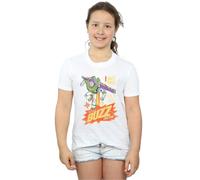 Disney Girl's Toy Story 4 The Original Buzz Lightyear Cotton T-Shirt in White | Size: 12-13 Years Disney White 12-13 Years
