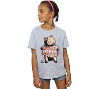 Disney Girl's Toy Story Kung Fu Pork Chop Cotton T-Shirt in Grey | Size: 5-6 Years Disney Grey 5-6 Years