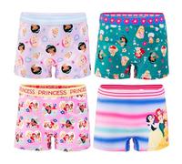Disney Girl's Underwear with Cinderella, Belle, Ariel, Aurora and More in Sizes 2/3t-8 Boxer Briefs, 4 Pack Princess Shorts, 4 (Pack of 4)