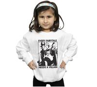 Disney Girl's Villains Cotton Sweatshirt in White | Size: 9 Years Disney White 9 Years