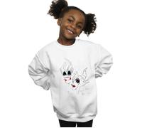 Disney Girl's Villains Wicked Sweatshirt in White | Size: 7-8 Years Disney White 7-8 Years