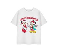Disney Girls White Candy Cane Merry Christmas Short Sleeved T-Shirt - 18-24 Months