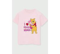 (3-4 Years, Baby Pink) Disney Girls Winnie The Pooh Big Bear Hugs Cotton T-Shirt