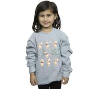 Disney Girls Winnie The Pooh Flower Heart Sweatshirt Sport Grey 9-11 Years