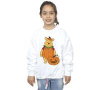 Disney Girls Winnie The Pooh Halloween Pumpkin Sweatshirt White 3-4 Years