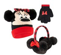 Disney Girls' Winter Hat, Earmuffs and Kids Gloves Set, Minnie Mouse for Ages 4-7 Beanie Years (Pack of 3)