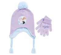 Disney Girls’ Winter Set: Ear Flap Beanie Hat, Gloves or Mittens: Elsa, Anna, Princess (Age: 2-7), Purple Glove, Age 4-7