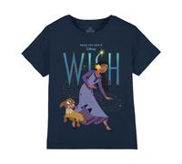Disney Girl's Wish Asha & Star T-Shirt in Navy | Size: 7-8 Years Disney Navy 7-8 Years