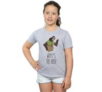 Disney Girl's Zootropolis What´s The Rush Cotton T-Shirt in Grey | Size: 12-13 Years Disney Grey 12-13 Years