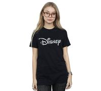 Disney Women's Glacial Logo Cotton Boyfriend T-Shirt in Black | Size: 5XL Disney Black 5XL