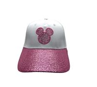 Disney Glitter Tone Mickey Mouse Baseball Cap - Adult (White with Pink Glitter), Pink, One Size