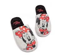 Disney Minnie Mouse Slippers For Women | Ladies Adults Animated House Shoes Merchandise Gifts For Her | Grey Foam Slip On 7-8 UK