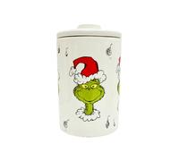 Disney Grinch Ceramic Kitchen Canister with Lid - Airtight Food Storage Jar for Cookies, Snacks & Baking Ingredients - Festive Holiday Countertop Décor - Officially Licensed - 1 Container