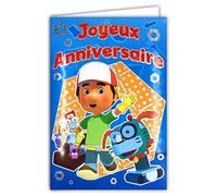 Disney Handy Manhy et ses Tools Card Happy Birthday Shiny Silver Yellow Envelope Little Boy DIY Repair Child TV Series Movie 3D Robot Dog Nuts Screws 120772