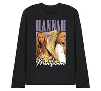 Disney Hannah Montana Montage Unisex Long Sleeve T Shirt, Black, Large