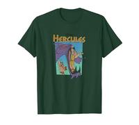 Disney Hercules Hydra Battle Retro T-Shirt, Men, Dark Green, Large