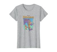 Disney Hercules Hydra Battle Retro T-Shirt, Women, Heather Grey, XX-Large