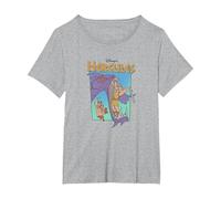 Disney Hercules Hydra Battle Retro T-Shirt, Women's Plus, Heather Grey, 3X