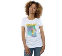Disney Women's Hercules Hydra Fight Cotton T-Shirt in White | Size: 2XL Disney White 2XL
