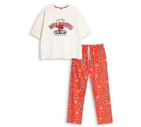 Disney High School Musical Womens Red Short Sleeve Long Leg Pyjama Set | East High Wildcats Varsity Basketball Print | Loungewear & Sleeping Nightwear Merch - X-Large
