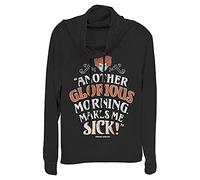 Disney Hocus Pocus Another Glorious Morning Women's Long Sleeve Cowl Neck Pullover, Black, Large