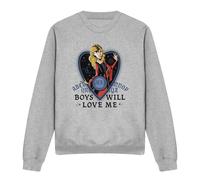 Hocus Pocus Sarah Sanderson Boys Will Love Me Sweatshirt Light Grey Disney Light Grey L