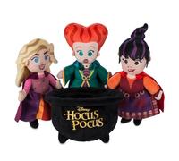 Disney Hocus Pocus Soft Plush Toy Set - Sarah, Winifred and Mary in a cauldron