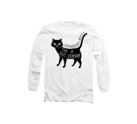 Hocus Pocus Thackery Binx I'm A Cat Person Long Sleeve T-Shirt, White Disney White XXL