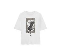 Disney Hocus Pocus Woodcut Thackery Binx Oversized T-Shirt, White White