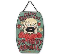 Disney Home Alone Merry Christmas Ya Filthy Animal Hanging Wood Wall Decor - Funny Home Alone Holiday Decoration