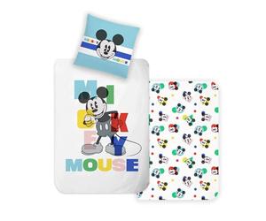 Disney Home Mickey Children's Reversible Bed Linen Set, 135 x 200 cm, Pillowcase 80 x 80 cm, Super Soft Renforcé 100% Cotton, 2-Piece Mickey Bed Linen, Soft and Comfortable on the Skin