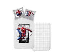 Disney Home Spiderman Reversible Bed Linen Set, 135 x 200 cm, Pillowcase 80 x 80 cm, Super Soft Renforcé 100% Cotton, 2-Piece Spiderman Bed Linen, Soft and Comfortable on the Skin