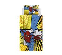 Disney Home Spiderman Reversible Two Sided Duvet Cover Set,100% Cotton,Single Size,2 Pieces,Multi Coloured,135x200cm+50x70cm (54"x79" inches)