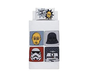 Disney Home Star Wars Reversible Two Sided Duvet Cover Set,Mandolorian Yoda,100% Cotton, Single Size,2 Pieces,135x200cm+50x70cm(54"x79" inches)