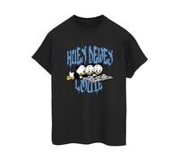 Disney Women's Huey Dewey Louie Reading Cotton Boyfriend T-Shirt in Black | Size: 4XL Disney Black 4XL