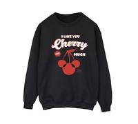 Disney Women's I Like You Cherry Much Minnie Mouse Sweatshirt in Black | Size: 3XL Disney Black 3XL