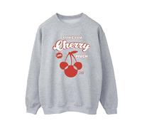 Disney Women's I Like You Cherry Much Minnie Mouse Sweatshirt in Grey | Size: 2XL Disney Grey 2XL