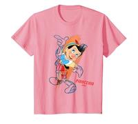 Disney Ink and Paint Pinocchio 1940 T-Shirt, Youth, Pink, Small