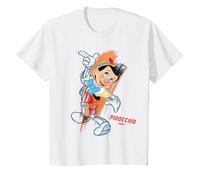 Disney Ink and Paint Pinocchio 1940 T-Shirt, Youth, White, Small