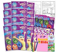 Disney Inside Out 2 Birthday Party Favors and Supplies Bundle - 12 Inside Out Activity Play Packs for Boys Girls with Mini Coloring Books Loot Bags