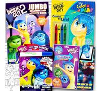 Disney Inside Out 2 Coloring Book Set - Bundle of 2 Pixar Inside Out Coloring Books, Mess Free Imagine Ink, Play Pack, Crayons, Stickers for Girls