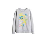 Disney Inside Out 2 Joy Think Positive Kids Sweat, Athletic Heather in Light Grey | Size: 7-8 Years Disney Light Grey 7-8 Years
