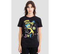 Disney Women's Inside Out 2 Joy Think Positive T-Shirt, Black | Size: Small Disney Black S