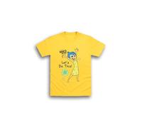 Disney Inside Out 2 Kids Yellow T Shirt | Girls Short Sleeve School Shirts | Let’s Do This! Joy Character Design | 100% Cotton Kids & Teens Summer Clothes